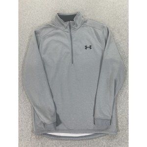 Under‎ Armour  Loose Fit Cold Gear 1/4 Zip Pullover (Men's Medium) Silver